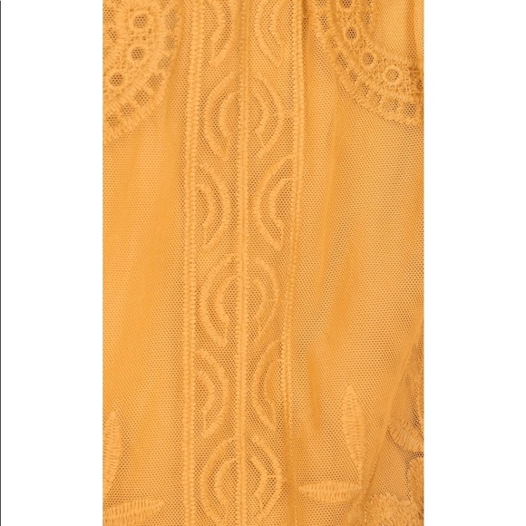 Chloe Yellow Embroidered Lace  Romper - Picture 3 of 8